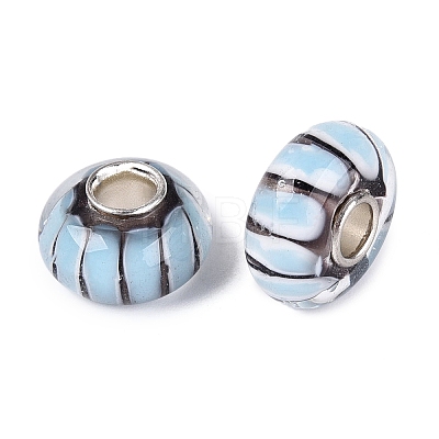 Handmade Lampwork & Brass Core European Beads LS-LAMP-N044-01S-02-1