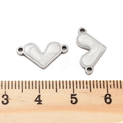 304 Stainless Steel White Enamel Connector Charms LS-STAS-Z078-12P-1