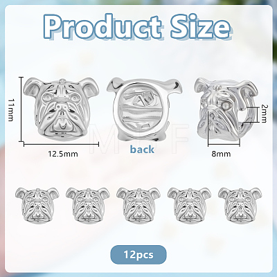 12Pcs Alloy Puppy Beads FIND-OC0014-14P-1