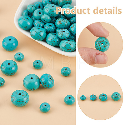   200Pcs 5 Styles Synthetic Turquoise Beads TURQ-PH0001-07-1