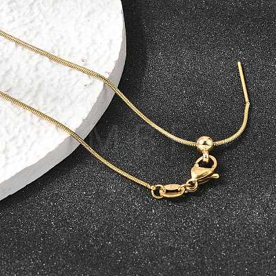 0.9MM Unisex 304 Stainless Steel Round Snake Chain Necklaces NJEW-P356-04G-1