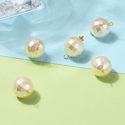 Acrylic Imitation Pearl Pendants PALLOY-JF00573-1