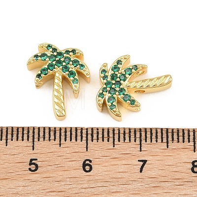 Brass Micro Pave Green Cubic Zirconia Beads CU-CBAD306-01G-1
