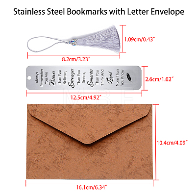 Fingerinspire 3Pcs Stainless Steel Bookmarks AJEW-FG0001-44J-1