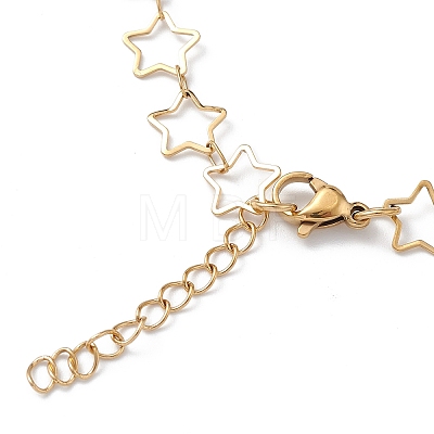 Ion Plating(IP) 304 Stainless Steel Star Link Chain Anklets for Men Women STAS-B039-14G-1