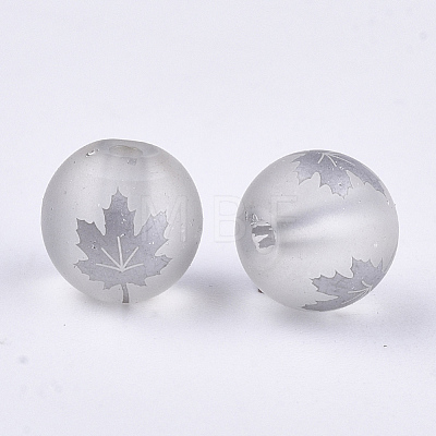 Autumn Theme Electroplate Transparent Glass Beads EGLA-S178-01-01G-1