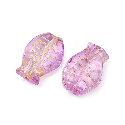 Electroplate and Golden Metal Enlaced Glass Beads EGLA-T029-01I-1