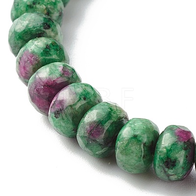Reiki Natural Ruby & Wenge Wood Beads Stretch Bracelet BJEW-JB06896-03-1
