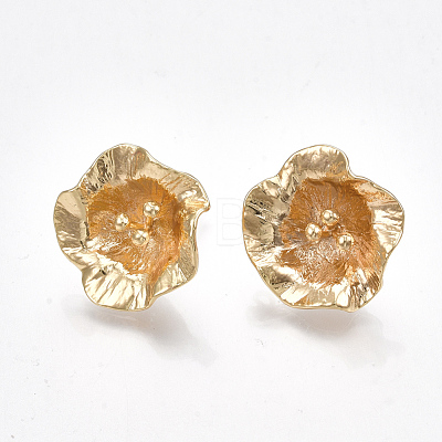 Brass Stud Earring Findings KK-S350-038G-1