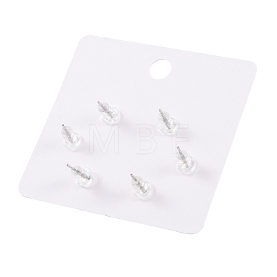 6 Pcs Brass Mirco Pave Clear Cubic Zirconia Ear Studs EJEW-S218-01P-08-1
