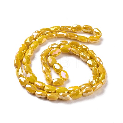 Faceted Electroplated Glass Beads Strands GLAA-G092-C02-1