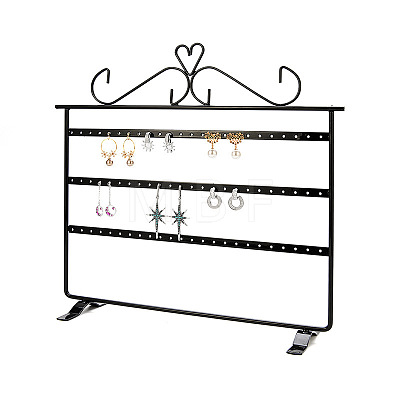 Triple Levels Rectangle Iron Earring Display Stand CON-PW0001-153B-1
