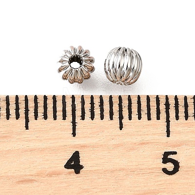 Brass Corrugated Beads KK-V011-01A-P-1