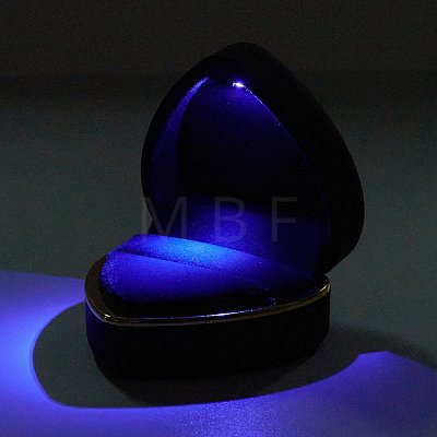Heart Plastic Jewelry Ring Boxes OBOX-F005-04C-1