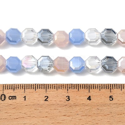 Electroplated Glass Beads Strands EGLA-A048-01A-08-1