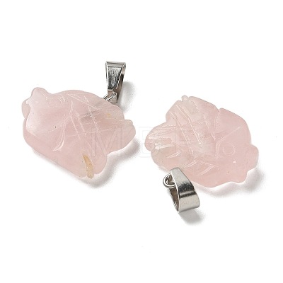 Natural Rose Quartz Pendants G-B127-16P-01-1