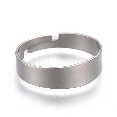 Adjustable 201 Stainless Steel Plain Band Rings STAS-P249-26A-P-1