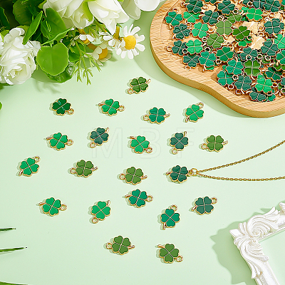 120Pcs 4Colors Alloy Enamel Pendants ENAM-ME0001-68-1