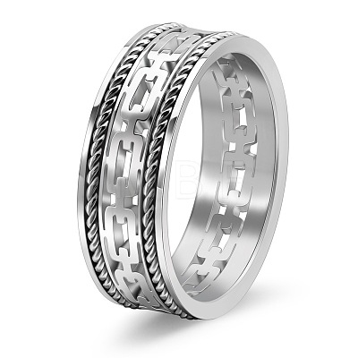 Stainless Steel Chunky Rings PW-WGE8F7A-07-1