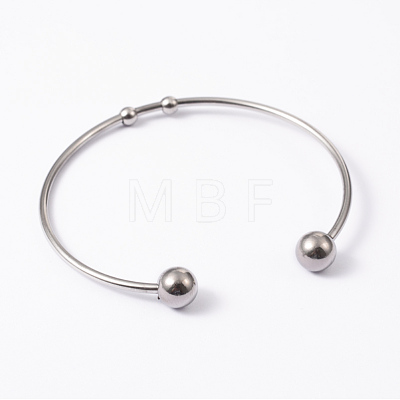 Fashion 304 Stainless Steel Cuff Bangles Torque Bangles BJEW-H473-01M-1