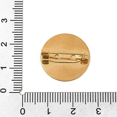 PVD Vacuum Plating 304 Stainless Steel Brooch Cabochon Settings STAS-E547-08I-G-1