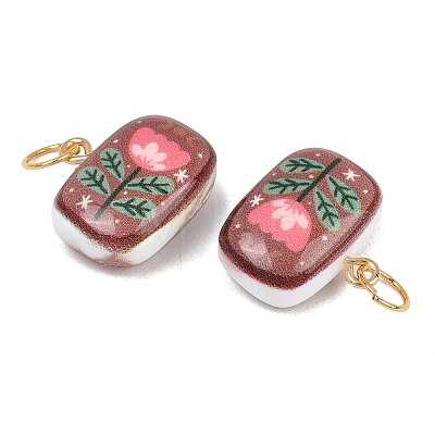 Printed Opaque Acrylic Pendants SACR-P036-01A-G-1