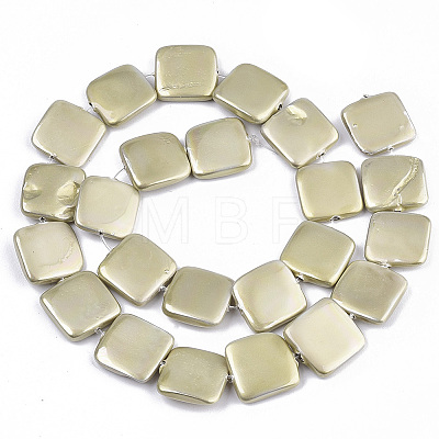 Spray Painted Shell Pearl Beads Strands SSHEL-R045-03B-01-1
