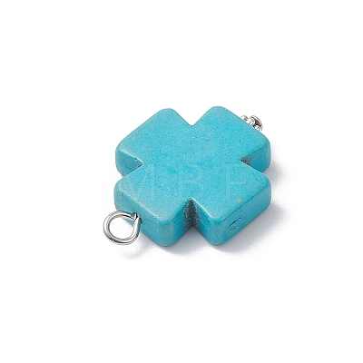 Dyed Synthetic Turquoise Pendants PALLOY-JF04586-1