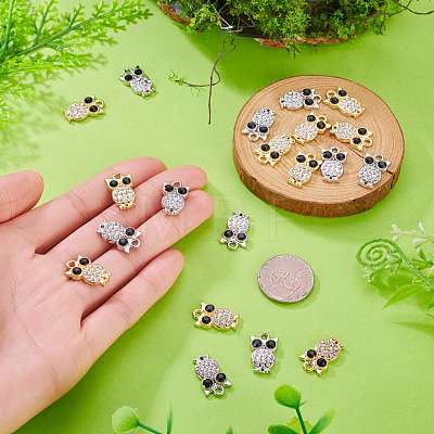 20Pcs 2 Colors Alloy Rhinestone Charms RB-TA0001-38-1