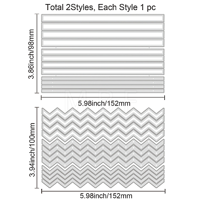 2Pcs 2 Styles Carbon Steel Cutting Dies Stencils DIY-WH0309-780-1