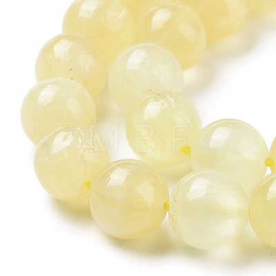 Electroplated Natural Yellow Selenite Beads Strands G-N328-025A-03-1-1