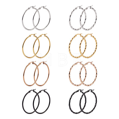 Titanium Steel Hoop Earrings STAS-TA0001-23C-1