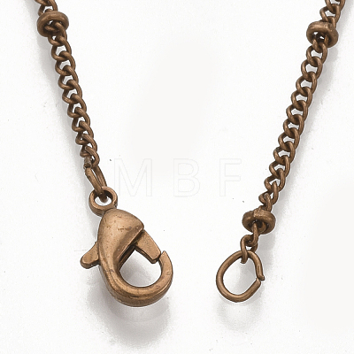 Brass Coated Iron Curb Chain Necklace Making MAK-T006-01R-1
