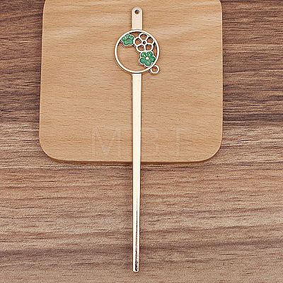 Ancient Style Alloy with Enamel Hair Stick Finding PW-WG8EAAB-02-1