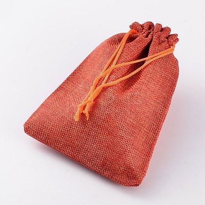 Mixed Color Burlap Packing Pouches Drawstring Bags ABAG-D004-M-1