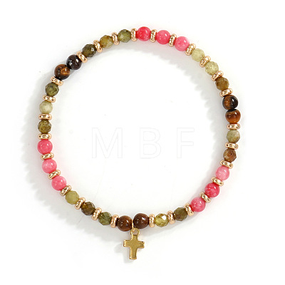 Vintage Brass Cross Charm Bracelets GR0330-5-1