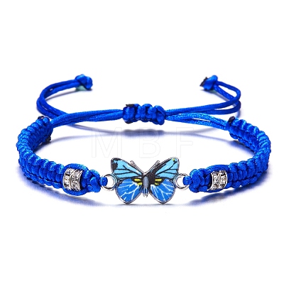 Butterfly Alloy Enamel Link Bracelet with Rhinestone PW23031900052-1