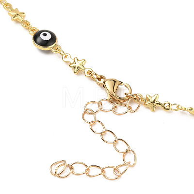 Brass Enamel Link Chain Necklaces NJEW-JN03123-02-1