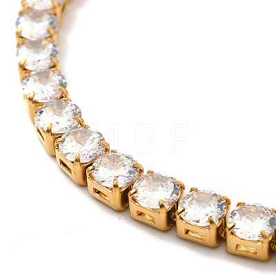 Clear Cubic Zirconia Tennis Bracelet BJEW-E009-25A-G-1