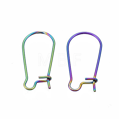 304 Stainless Steel Hoop Earrings Findings Kidney Ear Wires STAS-N098-006-1