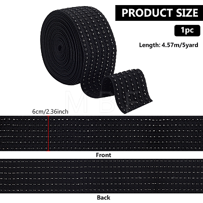 5 Yards Flat Polyester Elastic Wide Band OCOR-WH0090-052A-1