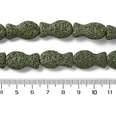 Fish Dyed Natural Lava Rock Beads Strands G-O126-01A-03-1