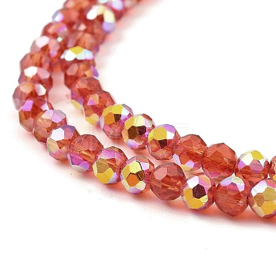 Baking Painted Transparent Glass Beads Strands DGLA-A034-J4mm-B08-1