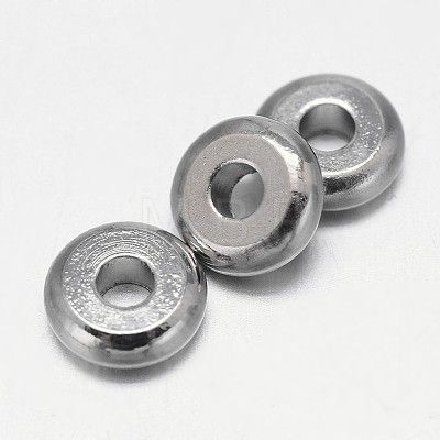 Flat Round Brass Spacer Beads KK-L106C-01P-1