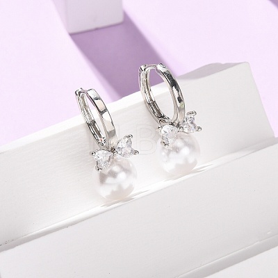 Bowknot with Round Brass Hoop Earrings EJEW-D351-12P-1