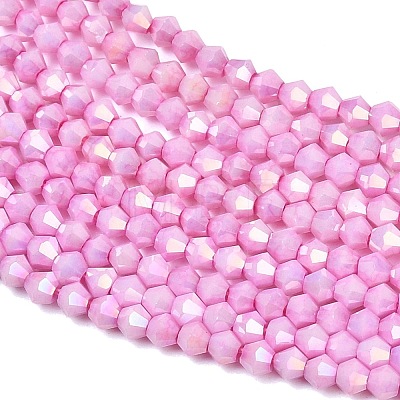 Electroplate Bicone Glass Beads Strands GL-T021-2.5x3mm-16-22-1