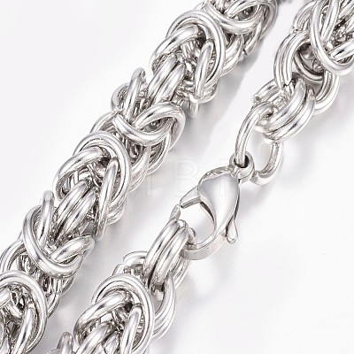 Men's 304 Stainless Steel Byzantine Chain Necklaces NJEW-I205-23P-1