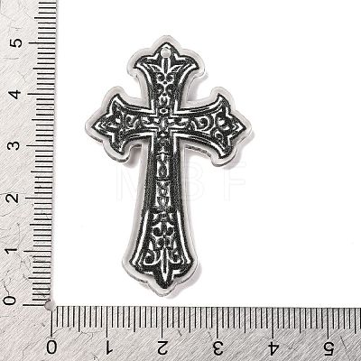 Opaque Acrylic Cross Theme Pendants OACR-I010-04A-1