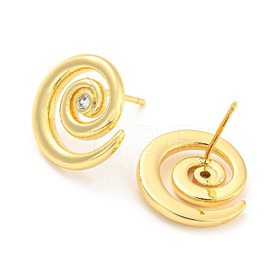 Rack Plating Brass Vortex Stud Earrings EJEW-A028-47G-1
