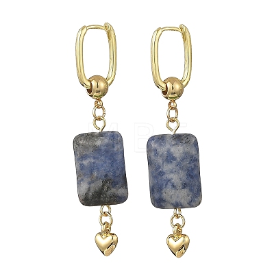 Natural White Jade & Blue Spot Jasper & Malaysia Jade & Black Onyx(Dyed & Heated) & Amethyst Beads Hoop Dangle Earrings EJEW-JE07320-1